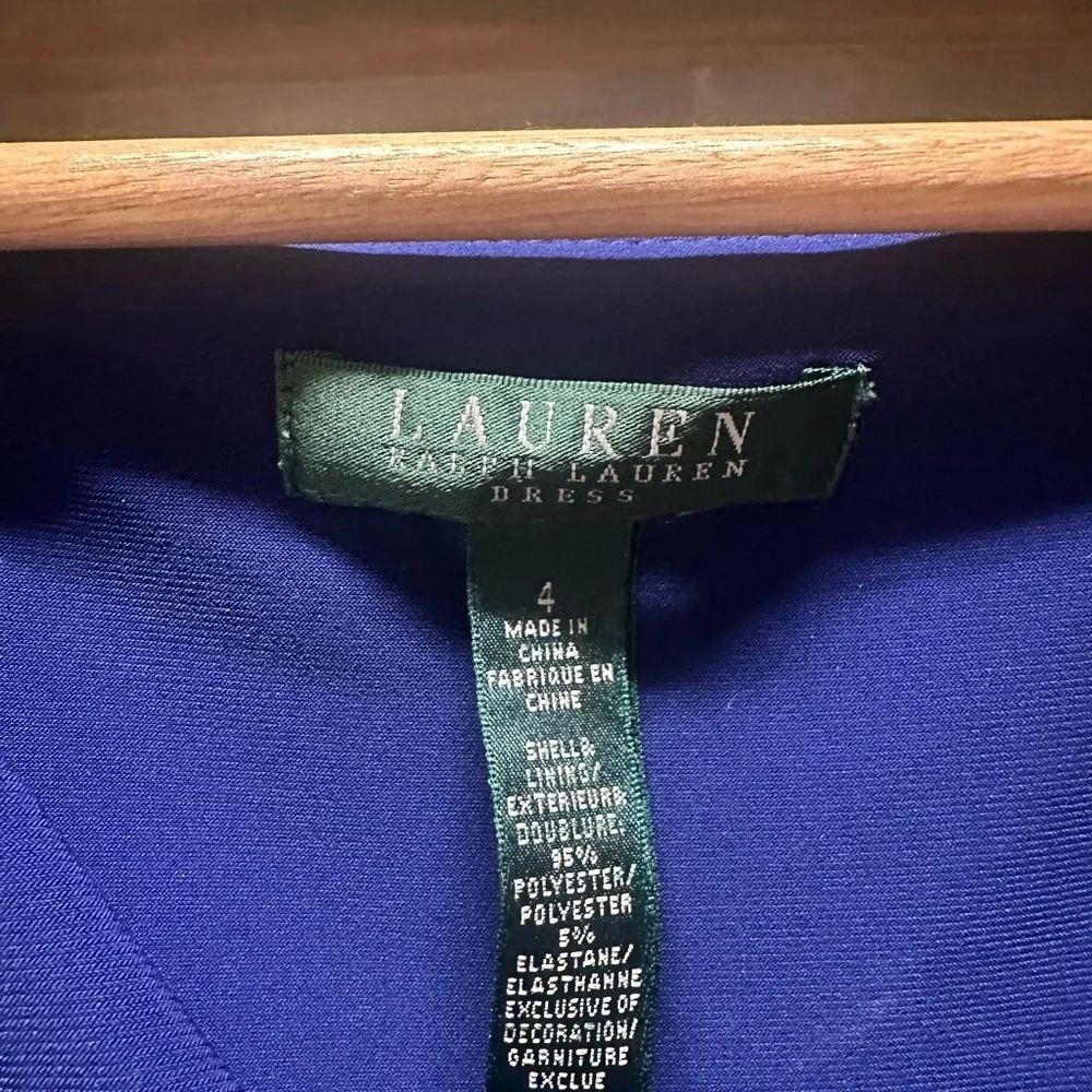 Lauren Ralph Lauren Blue Ruched Sheath Midi Dress